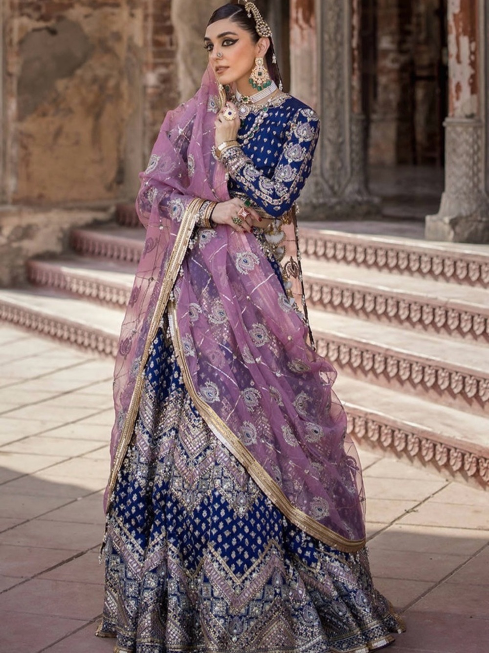 Mohsin Naveed Ranjha “Shahtaj” Embroidered Lehenga Set • Size S • Preloved